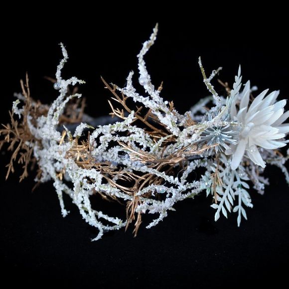 Winter bridal themed tiara headband handmade new wedding - Picture 5 of 9